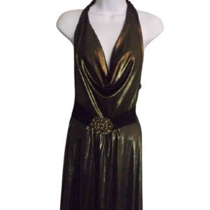 GOTH GOTHIC Shiny Glittery Evening Dress  FLAW
